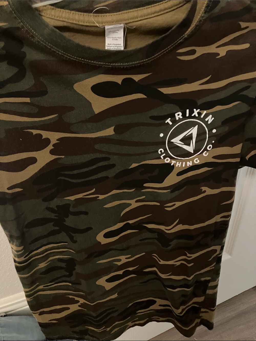 Womens Camo Short Sleeve Tee - Green/Brown